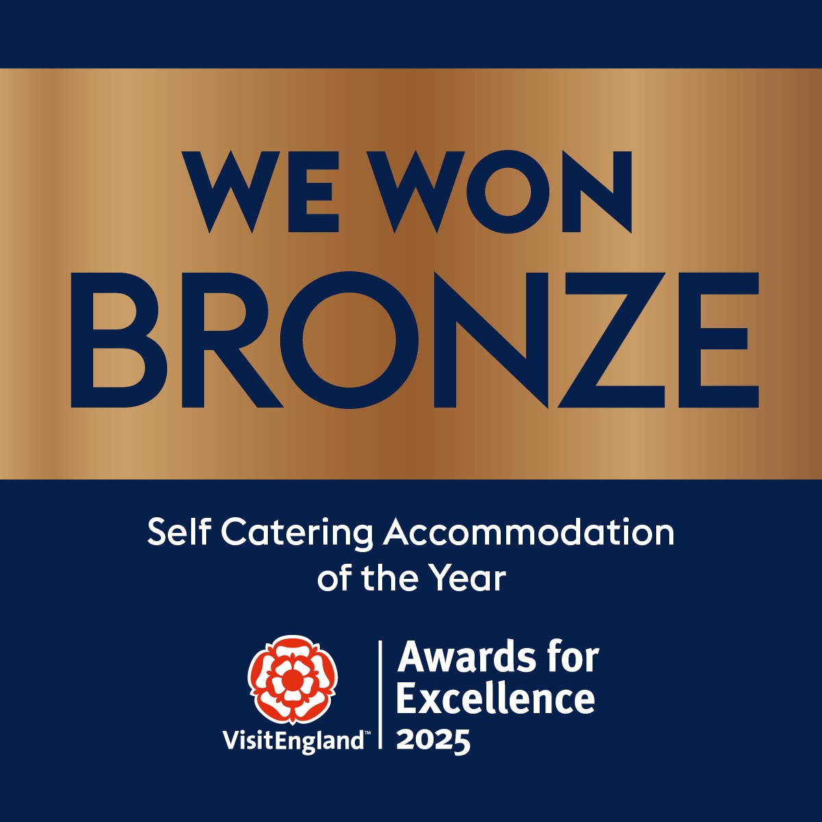 Visit England's Bronze award of excellence 2025